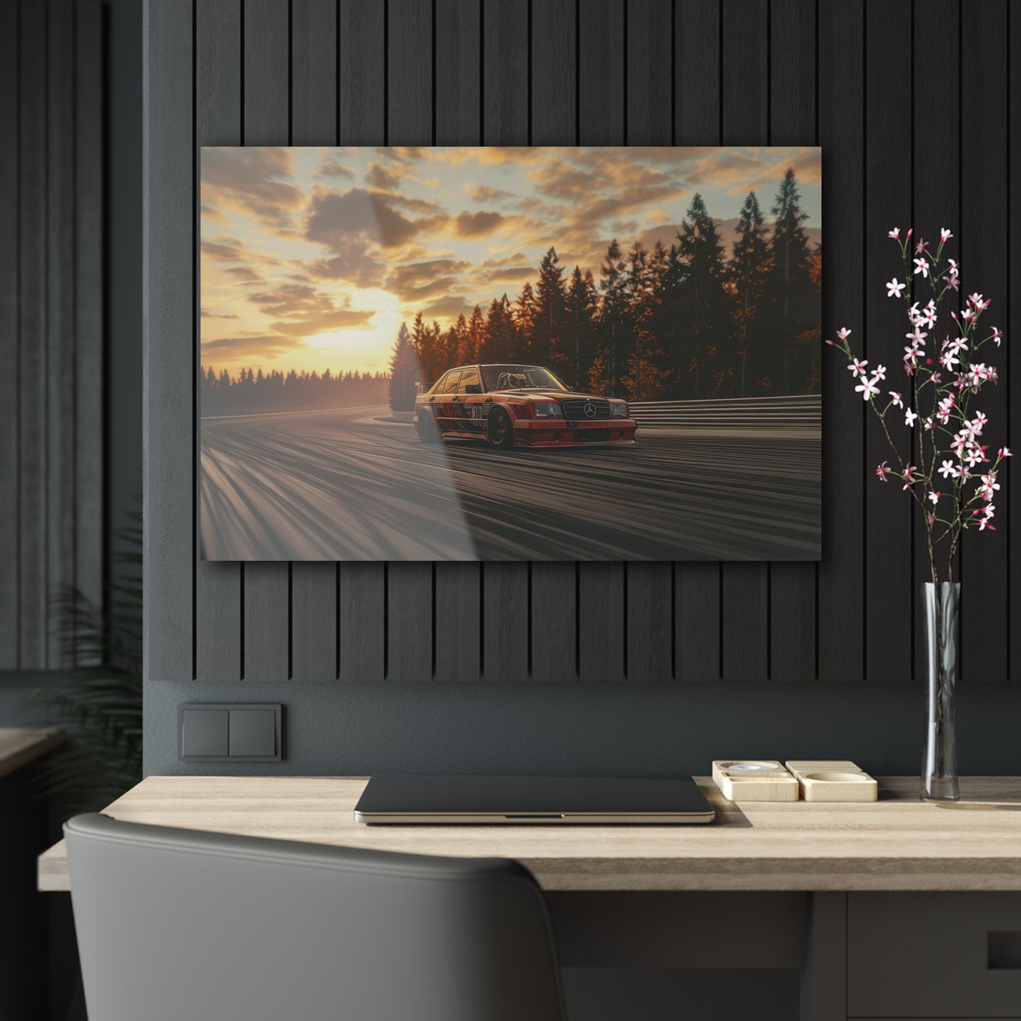Mercedes Benz 190E Evo 2- Mounted Acrylic Wall Art